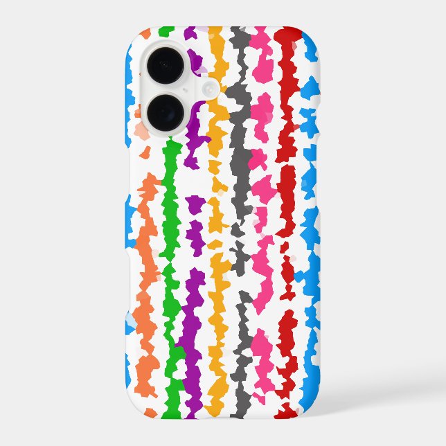 Colourful Irregular Abstract Design White (Back)