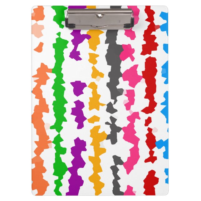 Colourful Irregular Abstract Design White Clipboard (Front)