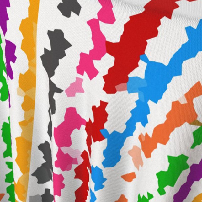 Colourful Irregular Abstract Design White Fabric (Creator Uploaded)