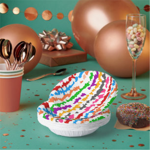 Colourful Irregular Abstract Design White Paper Plate