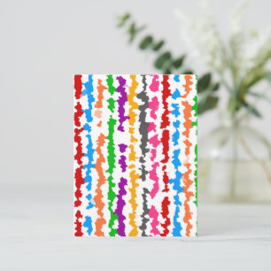Colourful Irregular Abstract Design White Postcard