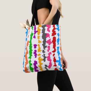 Colourful Irregular Abstract Design White Tote Bag