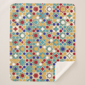 Colourful Islamic Mosaic Seamless Pattern Sherpa Blanket