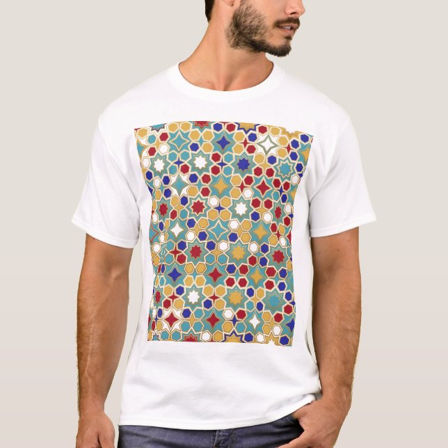 Colourful Islamic Mosaic Seamless Pattern T-Shirt (Front)