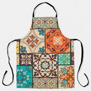 Colourful Islamic Patchwork: Vintage Tile. Apron