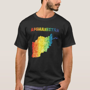 Colourful isolated Afghanistan map in watercolor T-Shirt