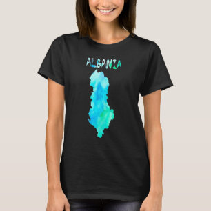 Colourful Isolated Albania Map In Watercolor Color T-Shirt