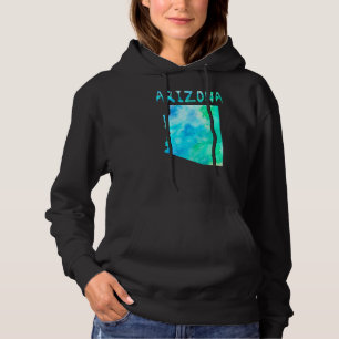 Colourful Isolated Arizona State Map In Watercolor Hoodie