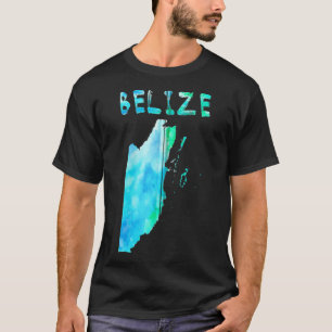 Colourful isolated Belise map in watercolor, Color T-Shirt