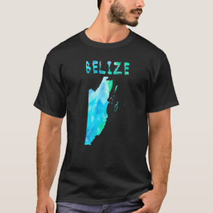 Colourful Isolated Belise Map In Watercolor Colorf T-Shirt