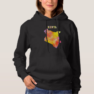 Colourful Isolated Kenya Map In Watercolor Colourf Hoodie