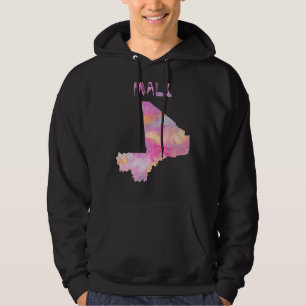 Colourful Isolated Mali Map In Watercolor Colourfu Hoodie