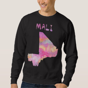 Colourful Isolated Mali Map In Watercolor Colourfu Sweatshirt