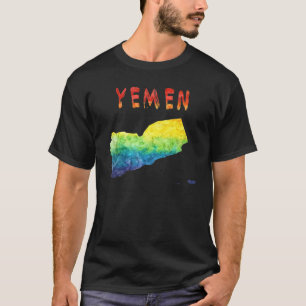 Colourful isolated Yemen map in watercolor Colorf T-Shirt