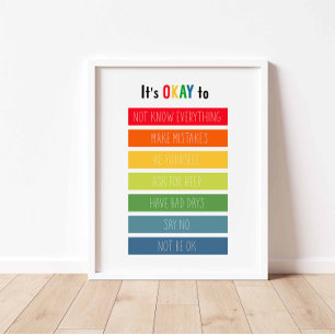 Colourful it is ok to make a mistake poster