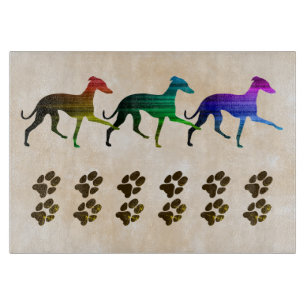 Colourful Italian Greyhounds Cutting Board