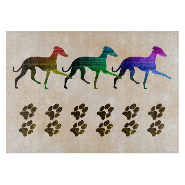 Colourful Italian Greyhounds Cutting Board (Front)