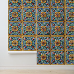 Colourful Italian Tile Pattern Wallpaper