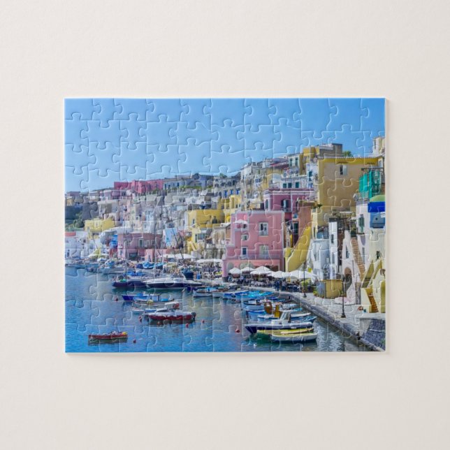 Colourful Italy Fishing Harbour Jigsaw Puzzle (Horizontal)