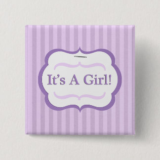 Colourful It's A Girl! Announcement 15 Cm Square Badge