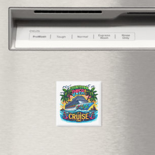 Colourful "It's Cruise Time" Countdown Cruise Ship Magnet