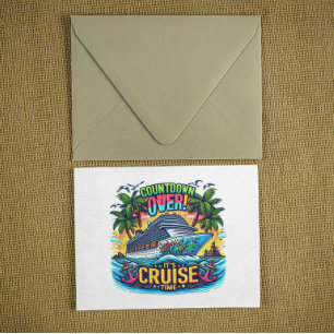 Colourful "It's Cruise Time" Countdown Cruise Ship Postcard