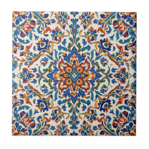 Colourful Iznik Persian Turkish Handpainted Repro Tile