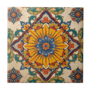 Colourful Iznik Persian Turkish Handpainted Repro Tile