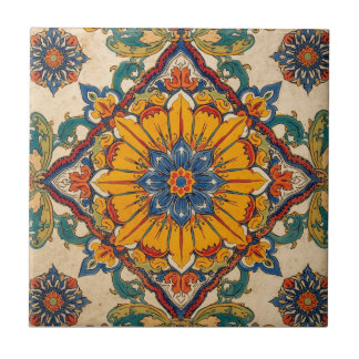 Colourful Iznik Persian Turkish Handpainted Repro Tile