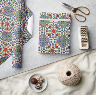 Colourful Iznik Persian Turkish Handpainted Repro Wrapping Paper