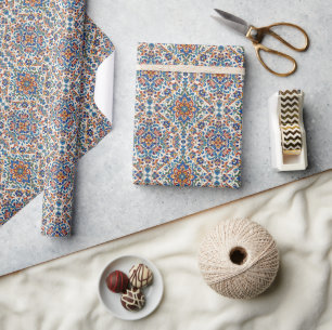 Colourful Iznik Persian Turkish Handpainted Repro Wrapping Paper