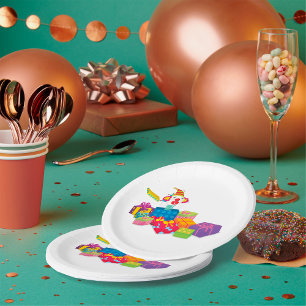 Colourful Jack in the Box Clown Paper Plate