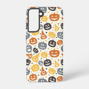 Colourful Jack-O'-Lantern Faces Pattern Samsung Galaxy Case