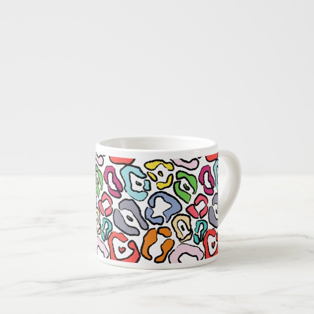 Colourful Jaguar Skin Background Espresso Cup (Front Right)