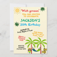 Colourful Jamaican Adult Birthday Invitation