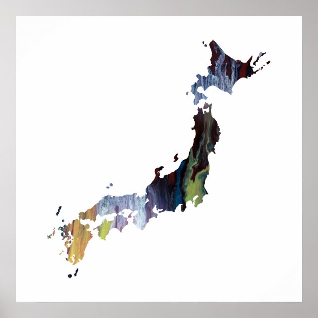 colourful japan silhouette poster (Front)