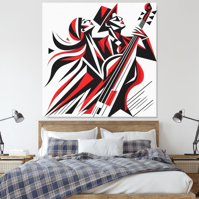 Colourful Jazz Romance  Canvas Print (Insitu(Bedroom))