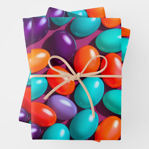 Colourful Jelly Bean Art Wrapping Paper Sheets
