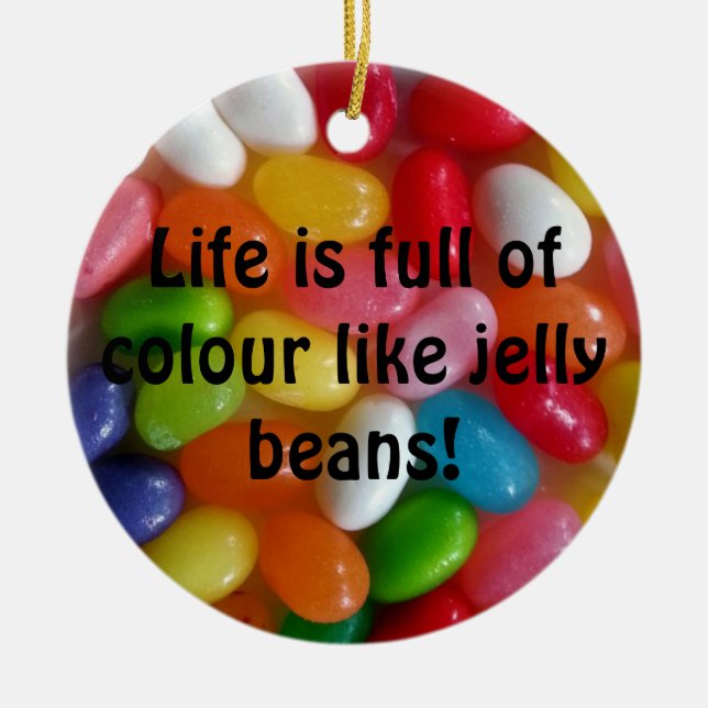 Colourful jelly beans candy ceramic tree decoration (Front)