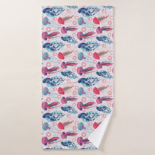 Colourful Jelly fishes Bath Towel