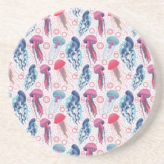 Colourful Jelly fishes Coaster (Front)