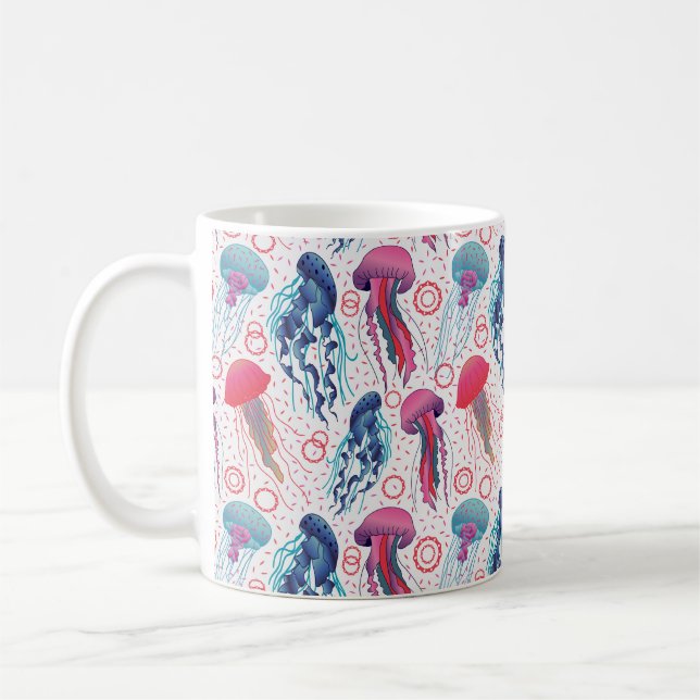Colourful Jelly fishes Coffee Mug (Left)