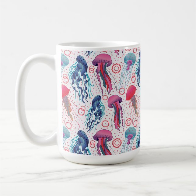 Colourful Jelly fishes Coffee Mug (Left)