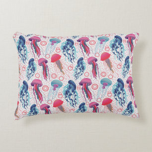 Colourful Jelly fishes Decorative Cushion