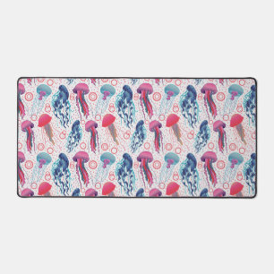 Colourful Jelly fishes Desk Mat
