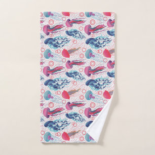 Colourful Jelly fishes Hand Towel