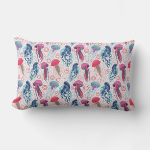 Colourful Jelly fishes Lumbar Cushion