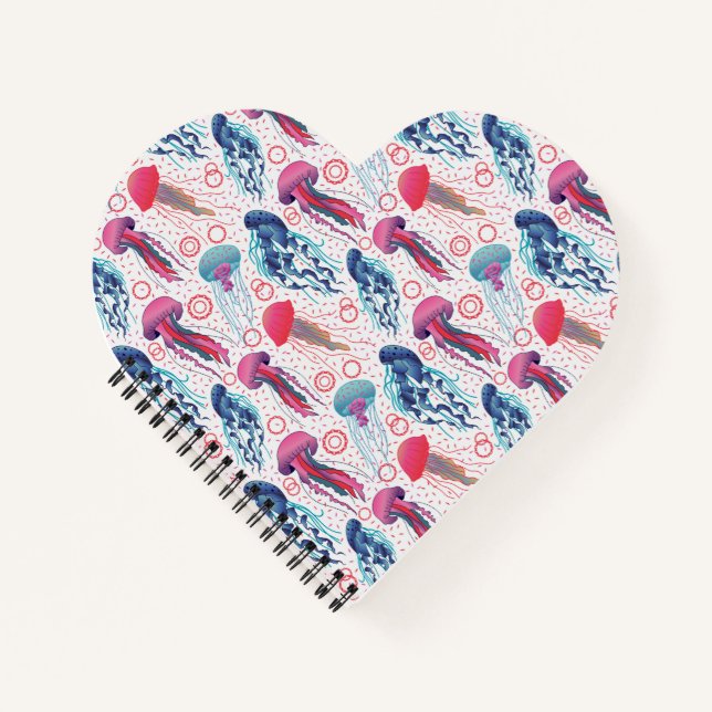 Colourful Jelly fishes Notebook (Front)