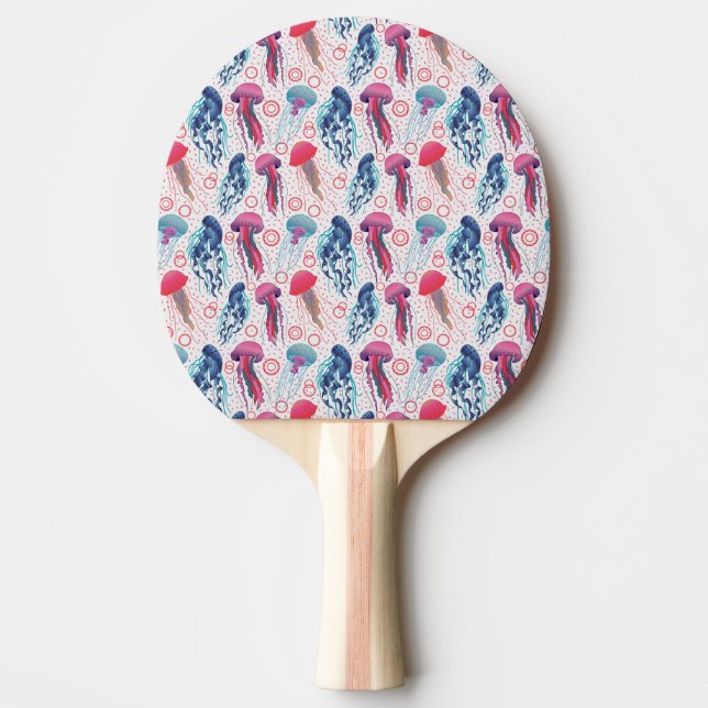 Colourful Jelly fishes Ping Pong Paddle (Front)