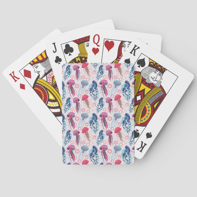 Colourful Jelly fishes Playing Cards (Back)